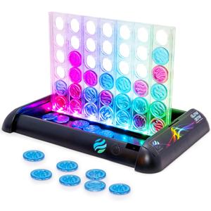 Glow in a Row Light-Up 4 in a Row Board Game, Strategy Games for Kids Ages 6 and Above, 2 Player Game, Perfect for Kids and Adults Family Game Night