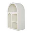 Deco 79 Wooden Geometric Arched 4 Shelf Wall Shelf with Varying Block Shapes, 16" x 8" x 24", Cream
