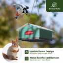Kingsyard Upgraded Upside Down Double Suet Feeder for Outside Hanging, Squirrel-Proof Metal Edging, Wild Bird Feeder with Metal Weatherproof Roof, Attracting Woodpeckers, Nuthatches, Titmouse