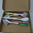Dish Brush with Handle Kitchen Scrub Brush Pot and Pan Cleaning Dish Scrubber with Stiff Bristle for Cookware Sink Washing Household, 4 Colors, 11.02 x 3.15 x 0.98 Inch(4 Pcs)