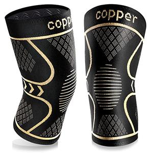 Copper Knee Braces for Women and Men 1 Pack, Knee Compression Sleeve for Knee Pain, Arthritis,ACL, Meniscus Tear, Joint Pain Relief, Knee Support for Running, Working Out, Fitness, Weightlifting-L