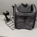 DAISTERN Foldable Front Bike Basket for Dogs, 4-in-1 Pet Carrier Backpack/Shoulder Bag/Car Seat with Heavy-Duty L-Shaped Mount Φ2.17 inch, Waterproof Cushion & Reflective Strips, Supports Up to 22lbs