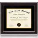 14x17 Diploma Frames 11x14 with Black Mat - Walnut Wood Finish | Shatter-Resistant Glass | for Wall Mounting | Gift for Graduations & Professional Certificate (1 Pack)