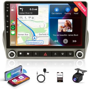 2G+64G Car Stereo Radio for Chevrolet Chevy Camaro 2008-2015 with Wireless CarPlay Android Auto 9''Touchscreen Android Radio with Canbus WiFi Bluetooth GPS FM Radio Backup Camera Mic