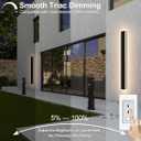 36IN Modern Outdoor Wall Light LED Long Exterior Light Fixture IP65 Waterproof Wall Lamps, Dimmable 30W 2700LM Black Wall Sconce, 3000/4000/5000KSelectable, ETL Listed