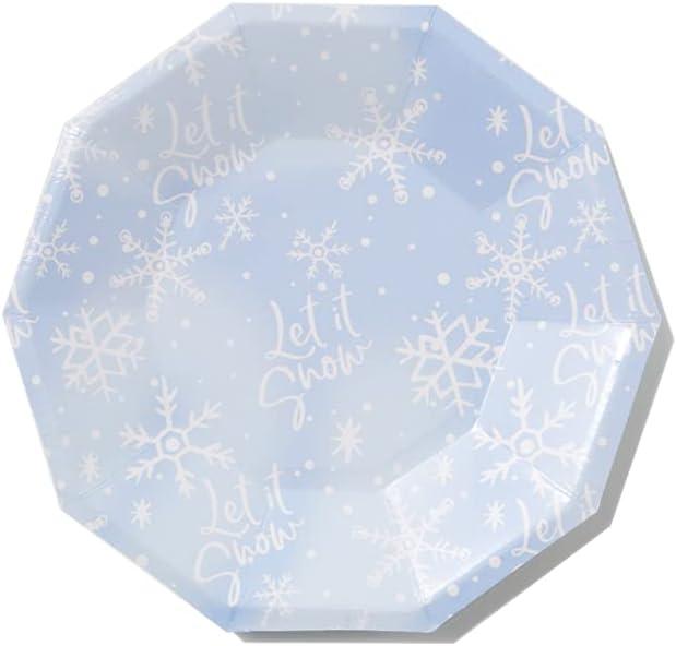 Snowflake Blue Small Plates (Set of 10) by Coterie (Let It Snow)