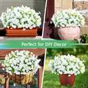 Yastouay Artificial Flowers for Outdoors, 14 Bundles Fake Outdoor Flowers, UV Resistant Artificial Plants & Flowers for Decoration, White Realistic Morning Glory for Outdoor Porch Garden Decoration