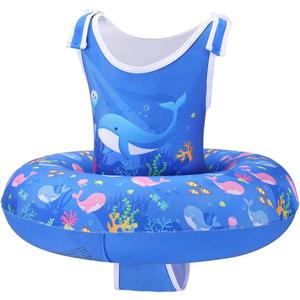 HeySplash Toddler Swim Vest for Age 3-6, Swim Trainer Vests with Adjustable Strap fit for Boys Girls 30-60lbs,Children Swimsuit, Floating Tubes Swim Aid Jackets,Beginner Learn to Swim Pool Floaties (E-Blue Whale)