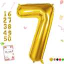Smlpuame 40 inch Number Balloon 0-9 Gold Large Number 7 Balloons,Digital Balloons for Birthday Party Celebration Decorations Supplies, Helium Foil Number Balloons for Wedding Anniversary