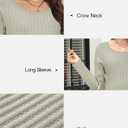 OUGES 2025 Fall Sweater Dress for Women Crew Neck Long Sleeve Knit Lightweight Casual Dresses (Small, Gray Green)