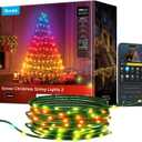 Govee Christmas Lights 2, RGBWIC 66FT 200LEDs Holiday String Lights with Shape Mapping Function, Smart LED Decoration for Indoor Outdoor Tree, 130+ Preset Scenes, Voice and APP Control, Green Wire