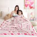 weigelia Dear Mom Throw Blanket - Soft Fleece Throw Blanket for Mom Gifts, Warm & Cozy Mothers Day Birthday from Daughter Son, Lovly Blanket Gift for Bed, Sofa (Pink, 60" x 80")