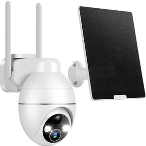 4G LTE Cellular Solar Security Camera Wireless Outdoor, 2K No WiFi Solar Powered Camera Built-in SIM Card, 2-Way Talk Cameras for Home Security with Night Vision, PIR Motion Detection, Spotlights