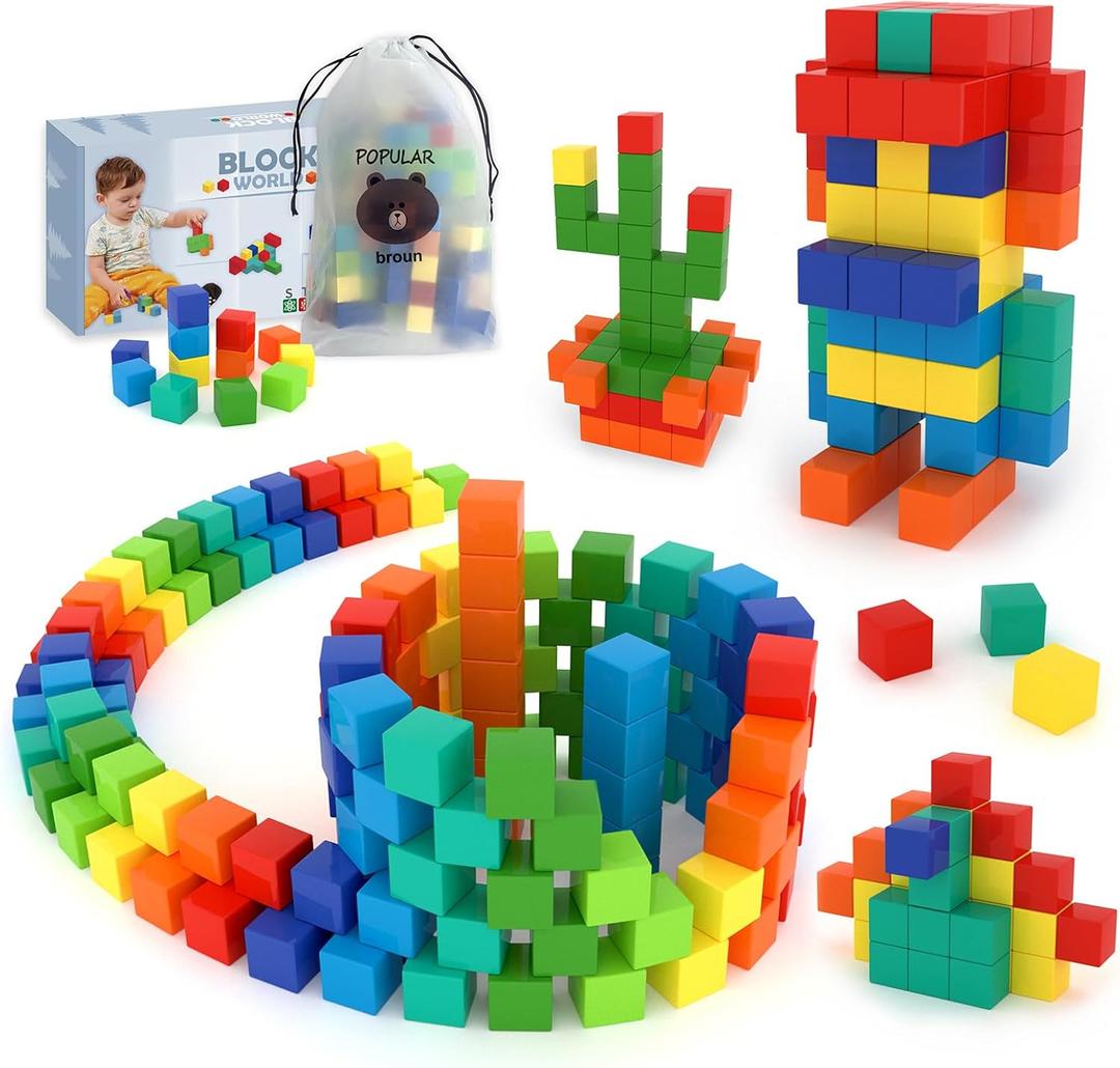 BananMelonBM 100 PCS Magnetic Building Blocks, for Toddlers Age 3-5, for Kids Ages 4-8,Magnetic Cubes, Preschool Educational Sensory Magnet Toys for Boys and Girls