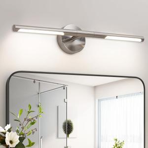 Brushed Nickel Bathroom Light Fixtures Over Mirror 24 Inch, 18W 360 Rotatable Dimmable 4000K LED Vanity Light Bar, Modern Bathroom Vanity Lights Above Mirror