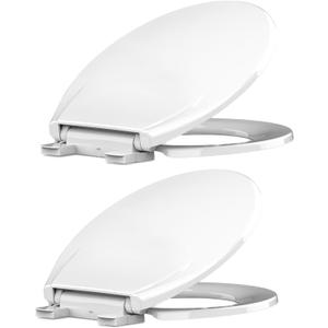 Garvee Toilet Seat, Round Fit, Soft Close Lid, Slow Close Noiseless Design, American Standard Compatible, 2PCS