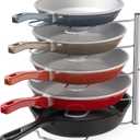 Deco Brothers Pan Organizer Rack for Kitchen Cabinet and Counter, Silver