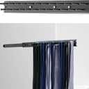 Blulu 1 Pcs 13.8'' Sliding Tie Rack Hanger for Closet, 25 Tie Pull Out Wall Mounted Extending Sturdy Metal Belt Organizer Holder for Men Belt Storage, Black
