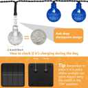 Selarlyt 60 LED Solar String Lights Outdoor Waterproof, 36FT Crystal Globe Lights with 8 Lighting Modes, Solar Powered Light Outdoor for Garden Wedding Party DecorWarm White