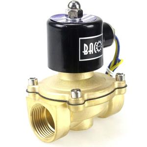 BACOENG 1" DC12V Electric Solenoid Valve (NPT, Brass, Normally Closed)