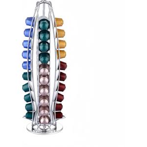 Coffee Capsule Holder - 40 Pod Capacity Rotatable Coffee Pod Stand, Space-Saving Coffee Capsule Storage Rack, Compatible with Nespresso OriginalLine Capsules