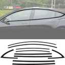 Window Trim Stainless Steel Chrome Delete for Model 3 2017-2025 ABS Black Window Trim Blackout Kit 10pcs  Glossy Black (for Model 3 2017-2025)