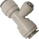 Acetal Copolymer 1/2" x 1/4" Tube OD Tube Fitting,Reducing Union Tee Connector, Push to connect for RO water filter system parts (pack of 5)