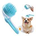 Dog Bath Brush, Silicone Pet Bath Brush with Soap Dispenser,Deep Cleansing & Gentle Massage for Dogs & Cats, Suitable for Long & Short Hair, Easy Grip, Bathing & Grooming(Blue)