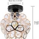 12V RV Flower Petals Tiffany Style LED Ceiling Light Fixture (Bulb Included), Built-in On/Off Switch 4W, 3000K Warm White, LED Interior Light Fixture Fixture for RV, Motorhome, Camper, Trailer