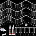 2 Yard Rhinestone Trim Fringe with B7000 Glue, Irregular Rhinestone Fringe Belt Rhinestones Tassel, Sparkle Diamond Fringes Rhinestones Ribbon Tassel Chain for DIY Clothing Wedding Decoration