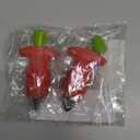 Strawberry Huller Stem Remover, Stainless Steel Fruit Corer Tool for Strawberries, Tomatoes, Pineapples, Red/Green, 2 Pack