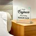 2 x Engineer Gifts for Men Women, Funny Gifts for Engineers, Mechanical Engineering Gifts, I'm an Engineer Acrylic Desk Plaque Sign Engineer Office Decoration