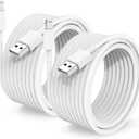 2 Pack Apple MFi Certified Charger Cable 15ft, Lightning to USB Cable Cord 15 Foot, 2.4A Fast Charging,Apple Phone Long Chargers for iPhone 13/12/11/11Pro/11Max/ X/XS/XR/XS Max/8/7/6 White