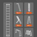 VEVOR Multi-Purpose Folding Ladder, 7-in-1 Tall Step Ladder, A Frame 3 Step Adjustable Telescoping Ladder, 12ft Reach Height Heavy Duty Extension Ladder, 330 lbs Capacity for Household Outdoor Work