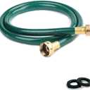 Garden Hose PVC Pipe Connector: 5FT Flexible Water Hose with Brass Fittings for RV Filter System or Outdoor Purifier Hookup (Green)