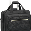 Coolife Rolling Laptop Briefcase 17.3 Inch Laptop Case Roller Computer Bag with Wheels Mobile Office Computer Brief