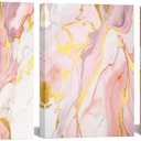 Artsbay Abstract Wall Art Pink Rose Gold Marble Painting Modern Artwork for Bedroom Living Room 12" Wx16 H x3PCS