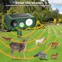 2PACK Solar Ultrasonic Animal Repellent Outdoor, Deer Repellent Devices Squirrel Cat Raccoon Rabbit Dog Deterrent, Keep Rodent Chipmunk Away Motion Detection with Flash Light for Yard Garden Lawn