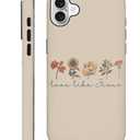 Compatible with iPhone 16 Matte Case, Love Like Jesus Religious Faith Flower Pattern for Girl Full Body Design Soft Silicone Drop Shock Scratch Protection