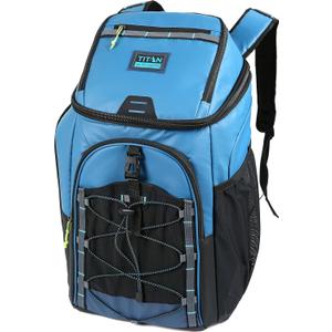 Titan by Arctic Zone Guide Series Backpack Cooler - 30 Can Adventure Cooler Backpack with Microban Antimicrobial Protection - Blue