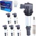 UF375 High-Performance Ignition Coils & Iridium Spark Plugs Set of 6 for 3.6L V6 2004-2009 Cadillac CTS STS SRX Buick Allure LaCrosse Rendezvous Chevy Traverse GMC Acadia (UF375+Spark Plugs)