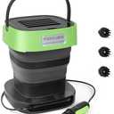 FOOCO LB05 Cordless Pressure Rinseless Sprayer Washer W/Foldable 3.2gal Water Tank, Any-Length Lock Auto-Rewind Hose Reel, Portable Power Washer for Cars, Bikes, Fishing Gear, Garden & Outdoor