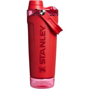 STANLEY Vitalize Shaker Bottle 20 oz | Leakproof Insulated Stainless Steel Shaker Cup | Base Storage and Twist On Fast Flow Lid | Protein Shakes and Pre Workout Powder | BPA-Free | Chili Red