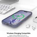 Compatible with iPhone 15 Pro Case, Liquid Silicone Upgraded Camera Protection Case with Screen Protector Soft Microfiber Lining Shockproof Protective Phone Cover 6.1", Lavender Gray