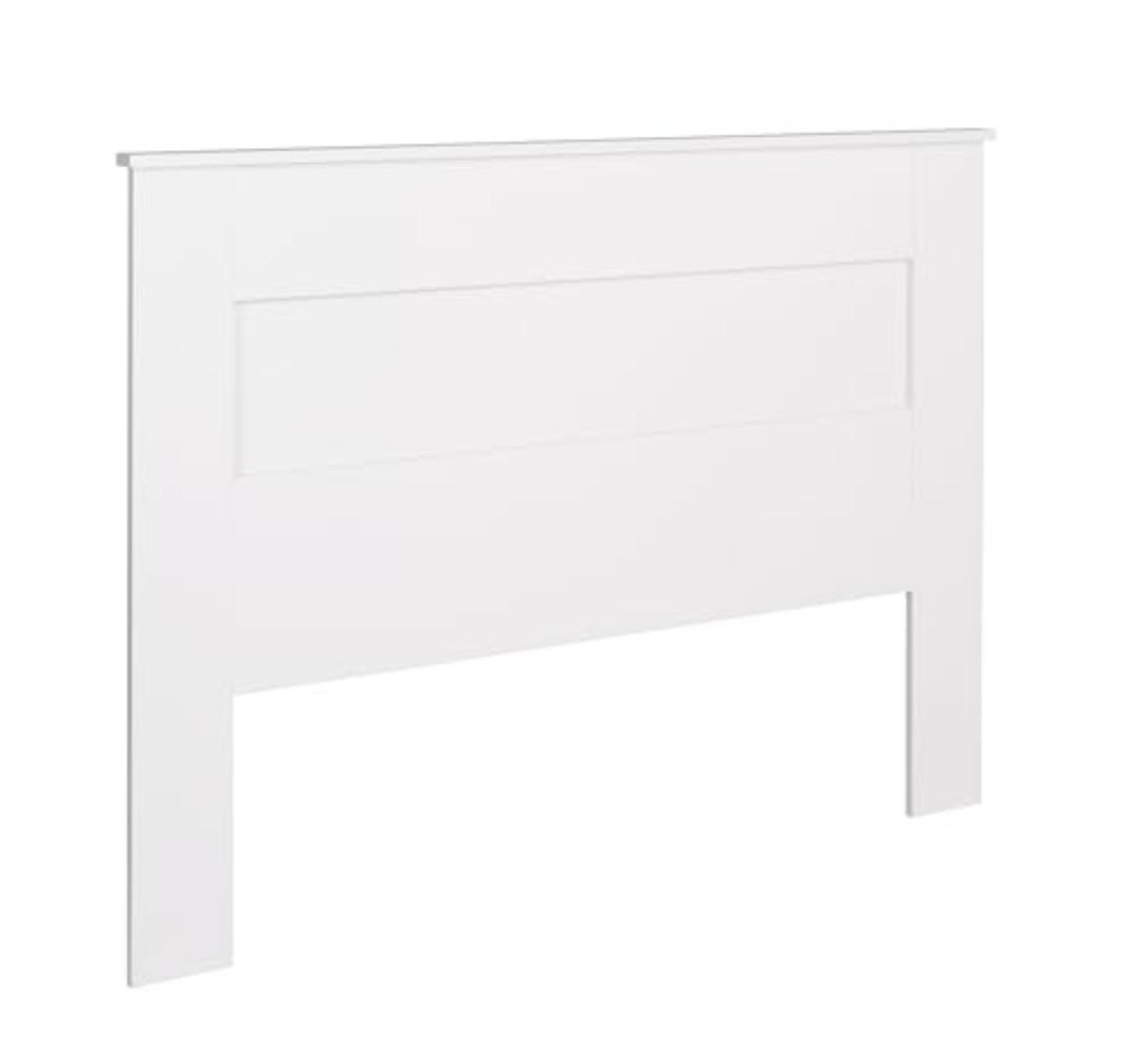 Prepac Stylish Flat Wood Panel Headboard for Queen Size Beds, Simplistic Wooden Queen Headboard 2.25" D x 64.5" W x 48" H, White, WHFQ-1301-1