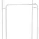 SONGMICS Double Rods Clothes Rack with Wheels, Clothing Rack for Hanging Clothes, Heavy Duty Garment Rack with Mesh Storage Shelf, 2 Brakes, Each Top Rail Holds up to 77 lb, White UHSR026W01