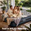 iDOO Queen Air Mattress with Built in Pump, 18 Raised Comfort Inflatable Blow up Mattress, Upgraded Support Structure Portable Air Bed for Camping, Guests and Home, Colchon Inflable, Gift for Mom