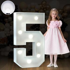 imprsv 3FT Marquee Numbers, Light Up Numbers, Number 5, Cool White Light, Modern Style for Party Decorations, Birthday & Anniversary Celebrations