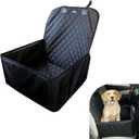 Dog Car Seat Cover, Waterproof & Scratch-Resistant Pet Booster Seat, Non-Slip Bucket Dog Seat Cover, Removable Pet Travel Safety Car Seat, Universal for Most Cars (Black)
