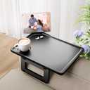 Smatdecis Couch Arm Tray Table Sofa Arm Clip Table, Armrest Tray Table Suitable for Home Drinks/Fast Food/Fruit Etc, Large Size Multi-Function Black